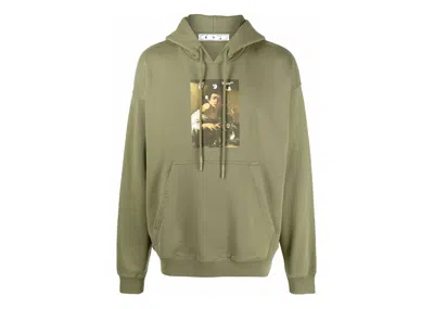Pre-owned Off-white Men's Offwhite Caravaggio Boy Bitten By A Lizard Skate Hoodiein Green