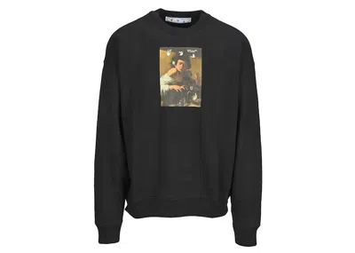 Pre-owned Off-white Men's Offwhite Caravaggio Boy Crew Sweatshirt In Black