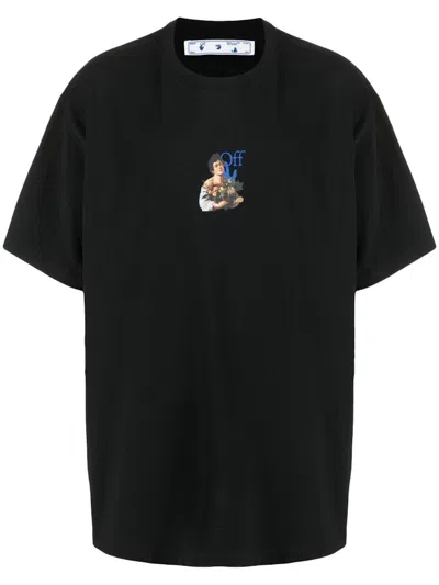 Pre-owned Off-white Men's Offwhite Caravaggio Boy T-shirt In Black/blue In Multi