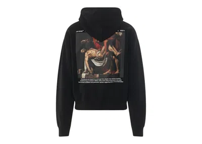 Pre-owned Off-white Men's Offwhite Caravaggio Deposition Print Oversized Hoodiein Black