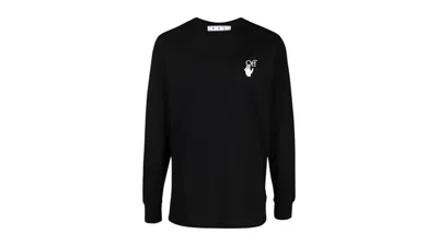 Pre-owned Off-white Men's Offwhite Caravaggio Lute Long Sleeve Slim Fit T-shirt In Black