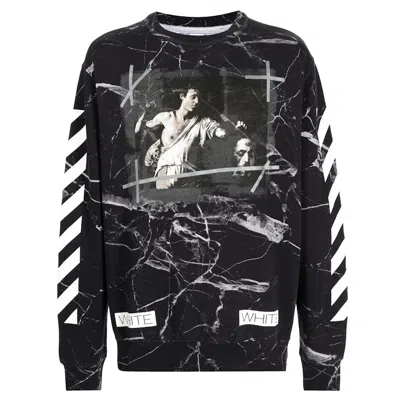 Pre-owned Off-white Men's Offwhite Caravaggio Painted Sweatshirt In Black