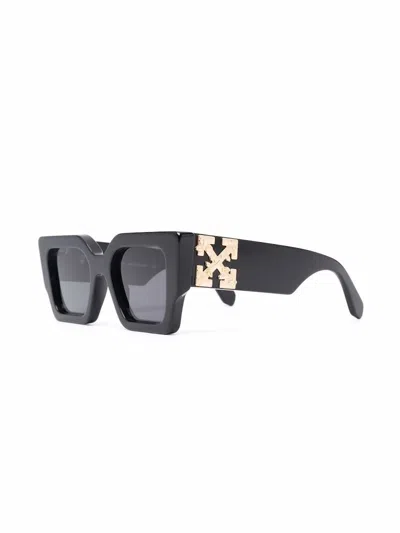 Pre-owned Off-white Men's Offwhite Catalina Rectangular Frame Sunglasses/oeri003c99pla0011007) In Black/dark Grey/gold (
