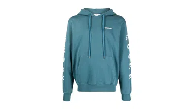 Pre-owned Off-white Men's Offwhite Chain Arrow Design Slim Fit Duck Hoodie In Green