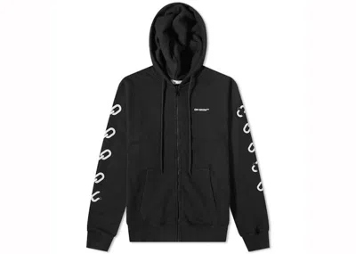 Pre-owned Off-white Men's Offwhite Chain Arrow Slim Zip Hoodie In Black