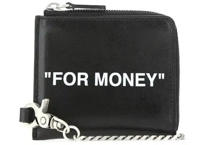 Pre-owned Off-white Men's Offwhite Chain Wallet "for Money" In Black