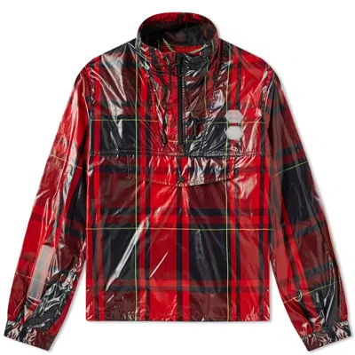 Pre-owned Off-white Men's Offwhite Checked Half Zip Anorak In Jacket Red/black/green In Multi