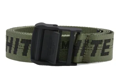 Pre-owned Off-white Men's Offwhite Classic Industrial Belt (fw21) In Green/black