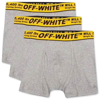 Pre-owned Off-white Men's Offwhite Classic Industrial Tripack Boxers In Melange Grey