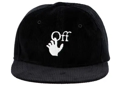 Pre-owned Off-white Men's Offwhite Corduroy Logo Cap In Black