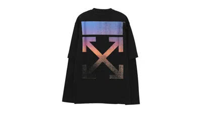 Pre-owned Off-white Men's Offwhite Degrade Arr Double Sleeve T-shirt In Black