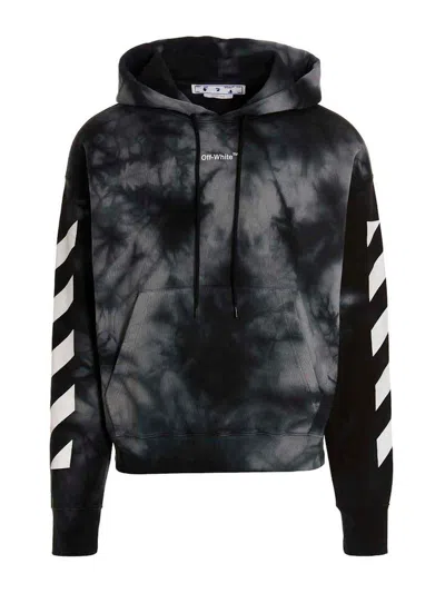 Pre-owned Off-white Men's Offwhite Diag Arrow Tie Dye Skate Hoodie In Warm Grey