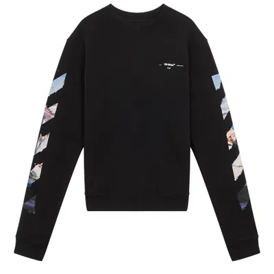 Pre-owned Off-white Men's Offwhite Diag Arrows Sweatshirt In Black