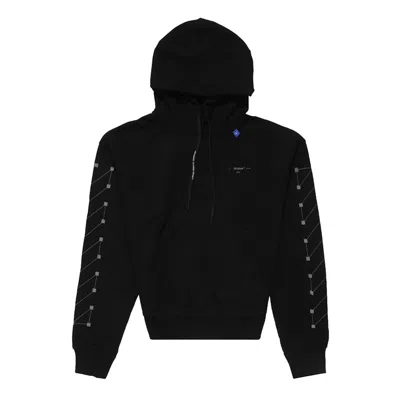 Pre-owned Off-white Men's Offwhite Diag Backbone Hoodie In Black/silver