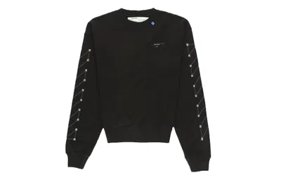 Pre-owned Off-white Men's Offwhite Diag Backbone Sweatshirt In Black/silver In Multi