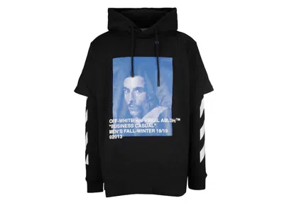 Pre-owned Off-white Men's Offwhite Diag Bernini Long Sleeve Tee Shirt Hoodie In Black