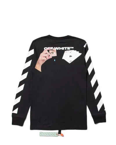 Pre-owned Off-white Men's Offwhite Diag Hand Card Long Sleeve T-shirt In Black