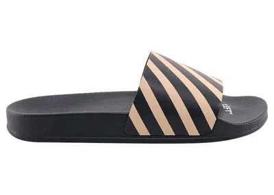 Pre-owned Off-white Men's Offwhite Diag Slider Sneakers In Black/beige In Multi