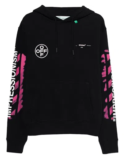 Pre-owned Off-white Men's Offwhite Diag Stencil Hoodie In Black