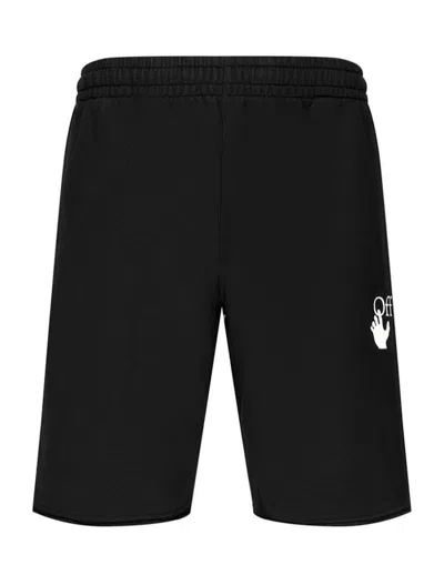 Pre-owned Off-white Men's Offwhite Diag Stripe Sweat Shorts In Black Fuchsia