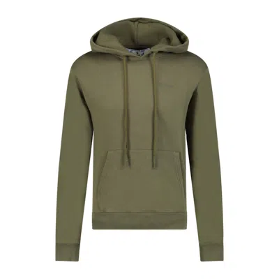 Pre-owned Off-white Men's Offwhite Diag Tab Hoodie In Army Green