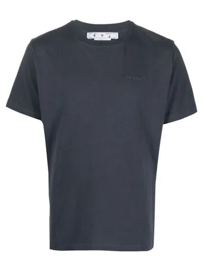 Pre-owned Off-white Men's Offwhite Diag Tab T-shirt In Space Out Blue