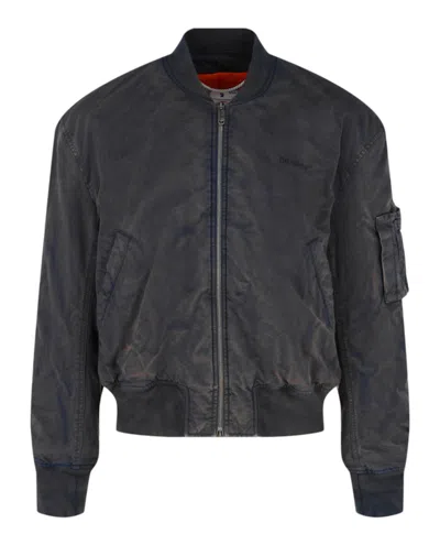 Pre-owned Off-white Men's Offwhite Diag Tab Vintage Bomber Jacket In Blue