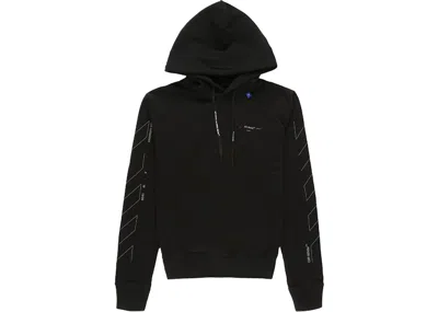 Pre-owned Off-white Men's Offwhite Diag Unfinished Slim Hoodie In Black