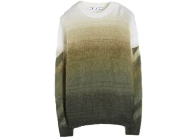 Pre-owned Off-white Men's Offwhite Diagonal Brushed Sweater In Green