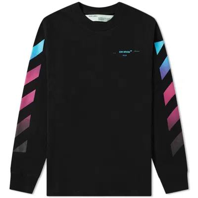 Pre-owned Off-white Men's Offwhite Diagonal Gradient Long Sleeve Tee Shirt In Black