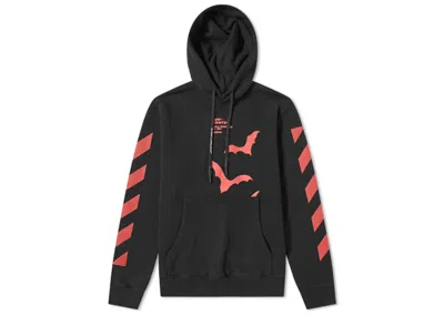 Pre-owned Off-white Men's Offwhite Diagonal Sleeve Bats Slim Fit Hoodie In Black Red In Multi