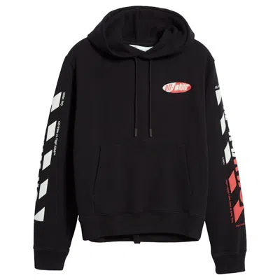 Pre-owned Off-white Men's Offwhite Diagonal Split Logo Hoodie In Black
