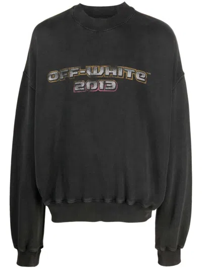 Pre-owned Off-white Men's Offwhite Digit Bacchus Cotton Sweatshirt In Charcoal Grey