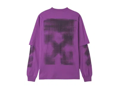 Pre-owned Off-white Men's Offwhite Double Layer Arrow Long Sleeve T-shirt In Purple/black