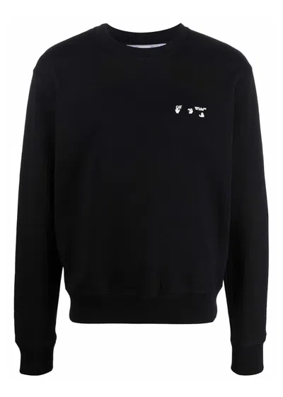 Pre-owned Off-white Men's Offwhite Drowning Man Logo Crewneck Sweatshirt In Black