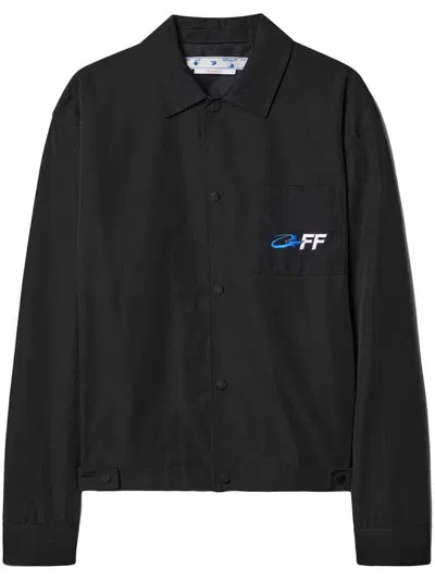 Pre-owned Off-white Men's Offwhite Exact Oppprint Shirt Jacket In Black