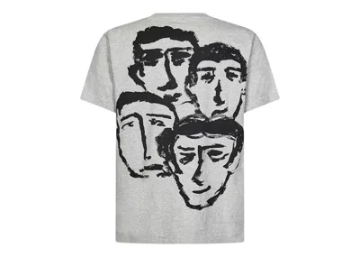 Pre-owned Off-white Men's Offwhite Faces Slim Fit Tee Shirt In Grey In Gray