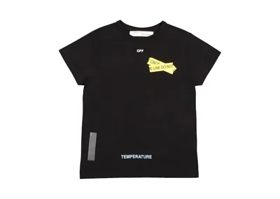 Pre-owned Off-white Men's Offwhite Firetape Short Sleeve T-shirt In Black