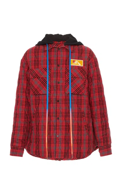Pre-owned Off-white Men's Offwhite Flannel Jacket In Red/black In Multi