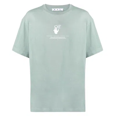 Pre-owned Off-white Men's Offwhite Graff Short Sleeve Over Tee Shirt In Jade Green