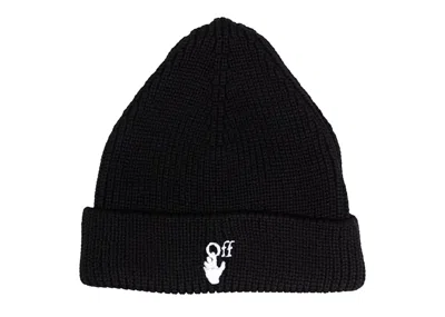 Pre-owned Off-white Men's Offwhite Hand Off Beanie In Black