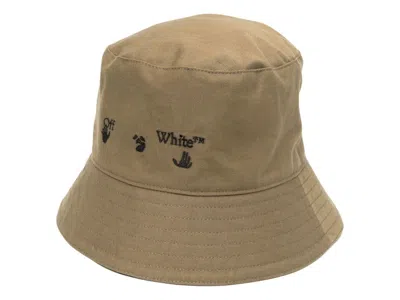 Pre-owned Off-white Men's Offwhite Hands Off Embroidered Bucket Hat In Olive Green/black In Multi