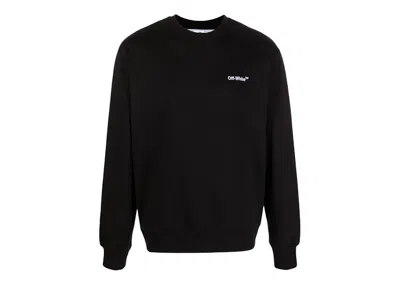 Pre-owned Off-white Men's Offwhite Helvetica Logoprint Sweatshirt In Black