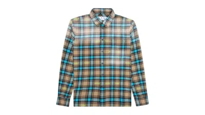 Pre-owned Off-white Men's Offwhite Helvetica Pattern Camel Shirt In Beige In Sand