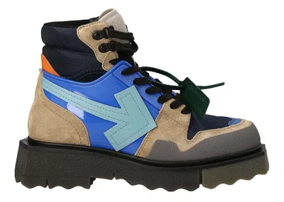 Pre-owned Off-white Men's Offwhite Hiking Sponge Ankle Boots Sneakers In Army/green/turquoise