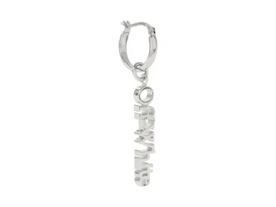 Pre-owned Off-white Men's Offwhite Hoop Logo Mono Earring Earring In Silver