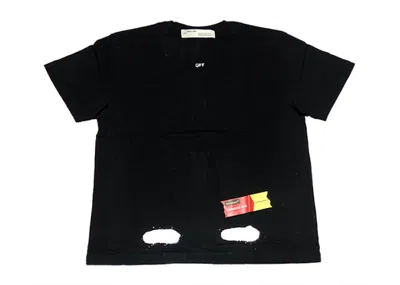 Pre-owned Off-white Men's Offwhite Incomplete Spray Paint Tee Shirt In Black
