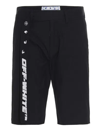 Pre-owned Off-white Men's Offwhite Industrial Belt Kneelength Shorts In Black