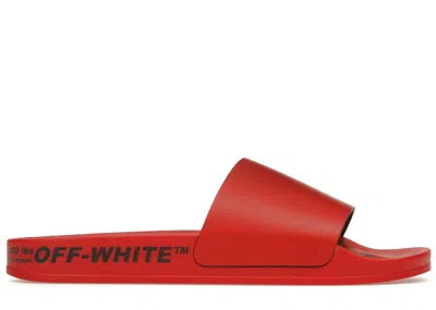 Pre-owned Off-white Men's Offwhite Industrial Belt Slides Sneakers In Red/black