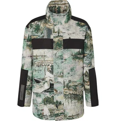 Pre-owned Off-white Men's Offwhite Jacquard Lake Parka Jacket Jacket